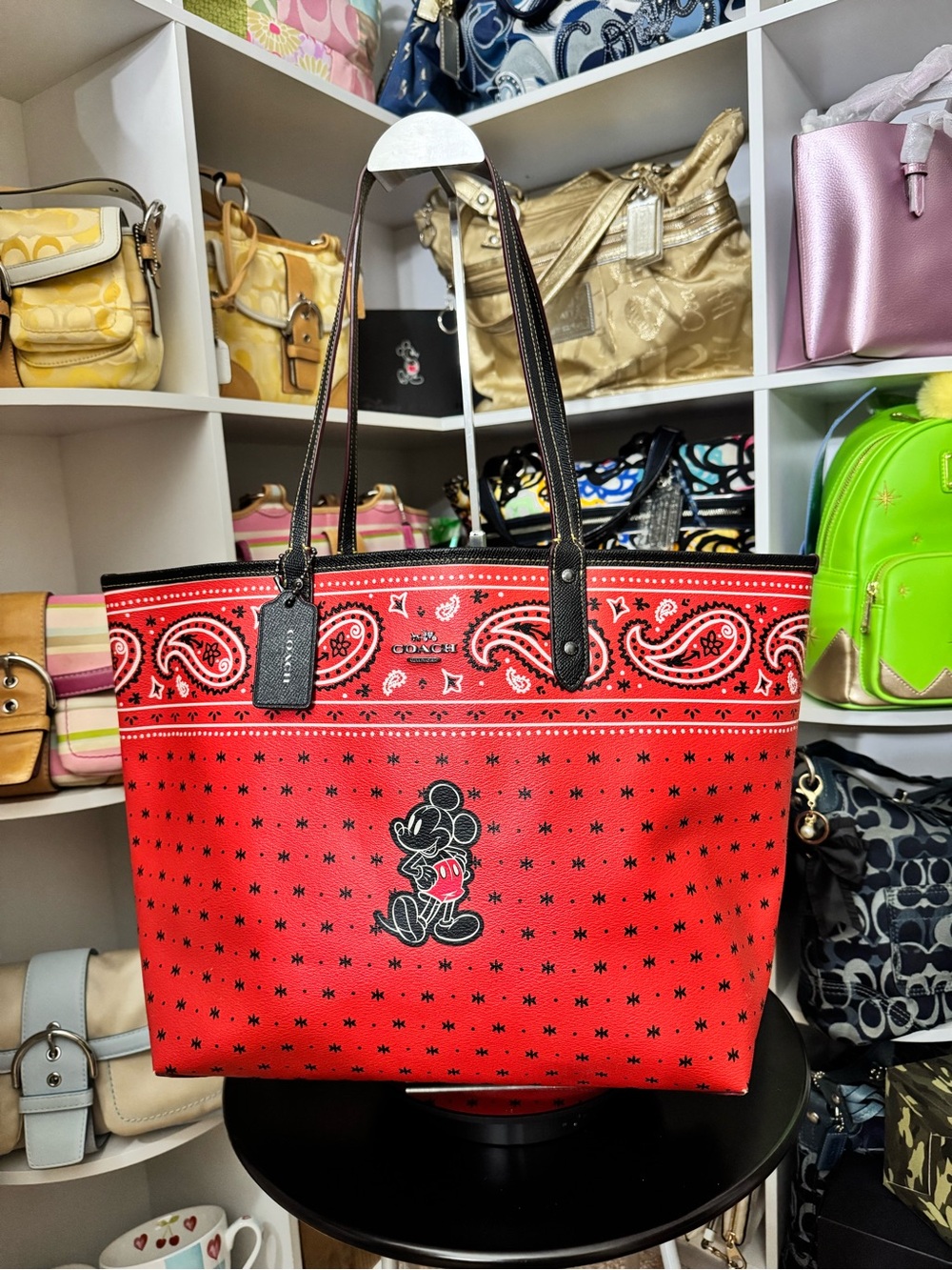Coach Mickey Bandana-Print Reversible City Tote